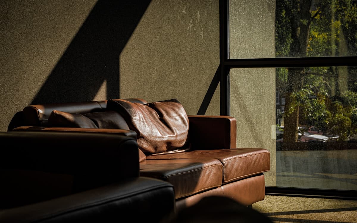 Leather sofa ready for sofa removal Dubai and furniture disposal