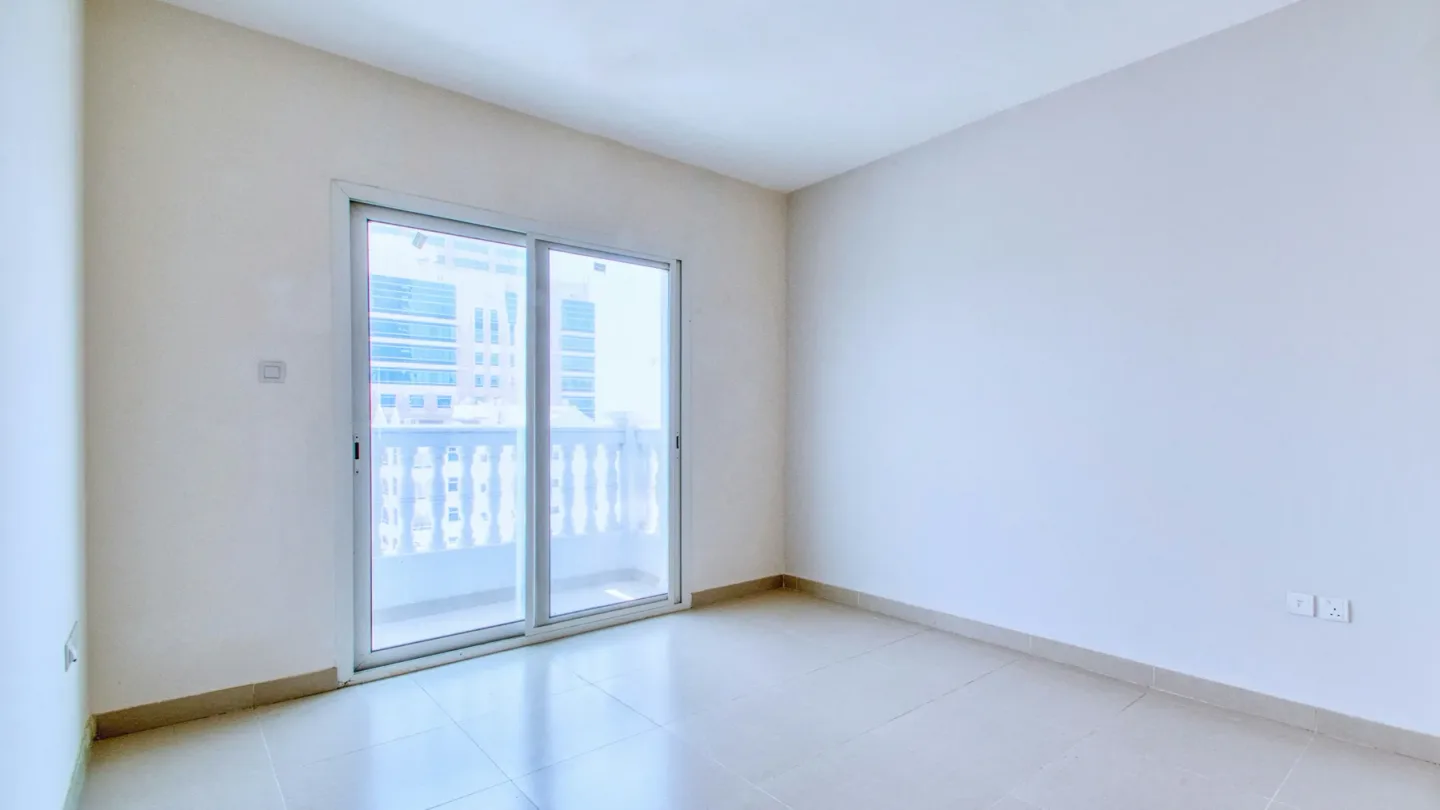 Empty Dubai apartment room ready for a final condition walk-through